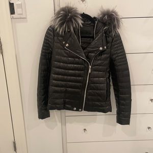 Rizal leather winter coat